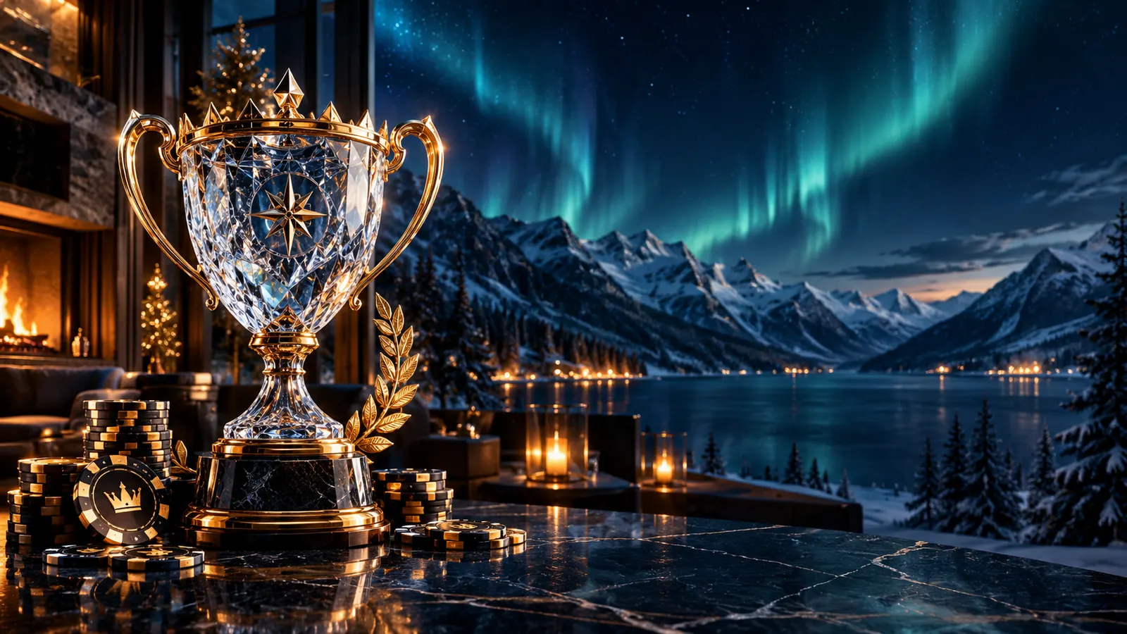North Casino tournament trophy in a premium northern casino setting